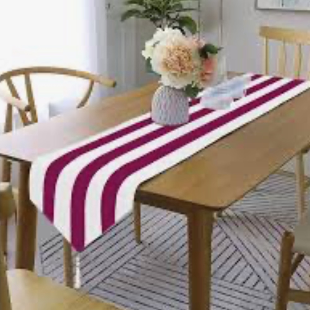 NIB Blue 2pk Striped Cabana Table Runner with tassels